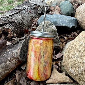 Handmade mason jar tumbler